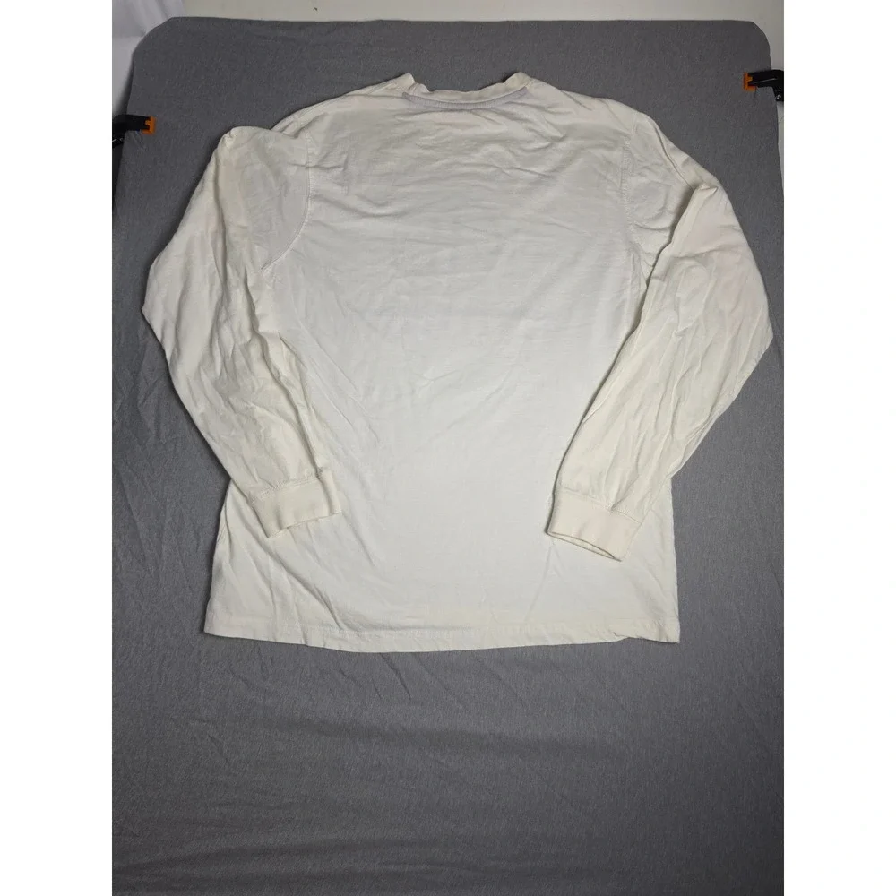 Adidas Brooklyn Nets Basketball Long Sleeve Shirt Mens XL Cream Graphic Tee 3589